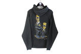 Vintage The Simpsons Hoodie Large black big logo Bond 007 retro style hooded jumper Homer and Bart