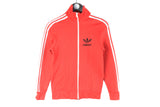 Vintage Adidas Track Jacket Women's Small red small logo made in Korea 70s 80s retro sport classic 3 stripes cardigan
