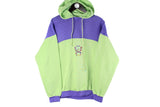 Vintage Puma Hoodie Medium green purple hooded jumper 90s sport style pullover authentic rare retro wear