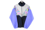 Vintage Fleece Half Zip Large purple gray 90s retro sport sweater