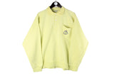 Vintage Hugo Boss Sweatshirt XLarge yellow small logo 90s retro collared jumper