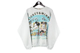 Vintage Mickey Mouse Sweatshirt Medium gray 90s retro big logo ski style Mickey & Minnie Disney Winter Fun crewneck 80s 90s jumper