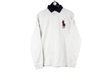 Vintage Polo by Ralph Lauren Rugby Shirt Large big logo collared jumper authentic 90s sport wear USA hip hop classic