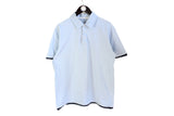 Vintage Yves Saint Laurent Polo T-Shirt Large / XLarge blue cotton collared tee 90's