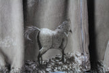 Vintage Horse Pattern Fleece Full Zip Medium