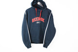 Vintage Reebok Hoodie Medium blue big logo 90s style sport jumper