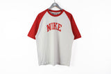 Vintage Nike T-Shirt Large red big logo 90s sport tee