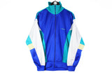 Vintage Adidas Track Jacket XLarge blue white 90s retro style authentic athletic windbreaker