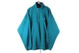 Vintage Adidas Fleece 1/4 Zip XXLarge green winter ski sweater heavy 90s pullover