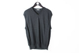 Gran Sasso Vest Large gray made in Italy authentic sleeveless jumper