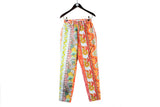 Vintage Moschino Jeans Women's 32 abstract pattern bright 90s retro denim pants streetwear style