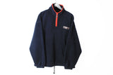 Vintage Reebok Fleece 1/4 Zip Large 90s winter sweater navy blue heavy jumper