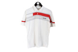 Vintage Adidas Polo T-Shirt Small / Medium white 90's collared tee