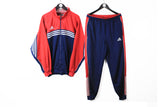 Vintage Adidas Tracksuit XXLarge red blue 90s classic minimalistic style sport suit