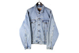 Vintage Levi's Denim Jacket XLarge blue jean 90's coat retro style USA spirit