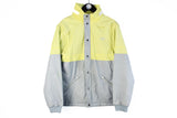 Vintage Adidas Jacket Medium yellow gray retro style 80s made in Spain authentic rare windbreaker
