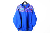 Vintage Fleece Snap Buttons Small blue 90s sweater