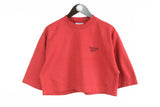 Vintage Reebok Cropped T-Shirt Women's 40 red 90s small logo cotton tee