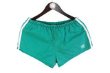 Vintage Adidas Shorts Large green 90s made in Yugoslavia retro style cotton running sport shorts