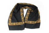 Vintage Celine Paris Scarf black gold 90s silk
