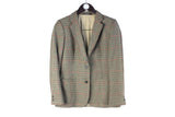 Vintage Daks Blazer Women’s Medium plaid pattern made in Great Britain 80s 90s authentic wool jacket