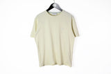 Vintage Yves Saint Laurent T-Shirt Medium basic small logo yellow 90s tee YSL