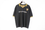 Vintage Tommy Jeans Polo T-Shirt XLarge black big logo 00s authentic cotton Hilfiger tee