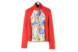 Jc De Castelbajac Sweater Women's Medium red abstract pattern 90s retro sport style jumper classic pullover