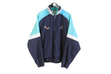 Vintage Sergio Tacchini Track Jacket Medium navy blue 90's full zip retro style windbreaker