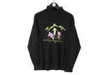 Vintage Rodeo Ski Turtleneck Sweatshirt Small black cotton 80s winter mountains jumper
