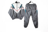Vintage Adidas Tracksuit Medium / Large gray white 90s sport athletic style windbreaker