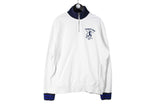 Vintage Polo by Ralph Lauren Sweatshirt 1/4 Zip XLarge white retro style cotton 90's jumper