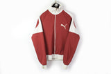 Vintage Puma Track Jacket Large red big logo 90s sport athletic style windbreaker