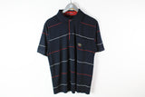 Vintage Paul & Shark Polo T-Shirt Medium navy blue 90s classic yachting polo tee