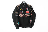 Vintage Budweiser Chevrolet Racing Jacket Small black big logo 90s sport race bomber