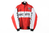 Vintage Ducati Racing Jacket Medium red white big logo perfomance Valentino Rossi Moto