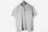 Vintage Adidas Polo T-Shirt Small white abstract pattern cotton sport tee