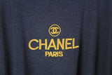 Vintage Chanel Bootleg Big Embroidery Logo T-Shirt Medium / Large