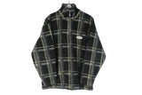 Vintage O'Neill Fleece Medium plaid black 1/4 Zip retro 00s 90s ski snowboard extreme sweater