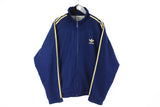 Vintage Adidas Track Jacket XLarge / XXLarge blue 90s full zip retro style windbreaker navy
