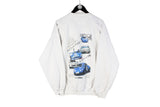 Vintage Alpine Club Le Turbot Sweatshirt Medium 90s racing style crewneck white France auto fan 1994