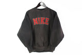 Vintage Nike Sweatshirt Women's Small black big logo 90s sport style crewneck