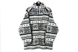 Vintage Fleece 1/4 Zip Women's XLarge white gray 00s warm cozy soft sweater