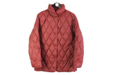 vintage MONCLER authentic women's jacket SIZE 1 (small) S red red burgundy quilted puffer down button up rare retro front pockets bright 90s
