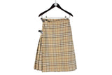 Vintage Burberrys Skirt plaid nova check 90's classic luxury made in England brown wool skirt