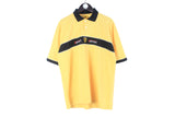 Vintage Ferrari Polo T-Shirt XLarge yellow black big logo 90s retro collared shirt