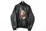 Vintage Chief Jacket Large leather style wool snap button bomber varsity 90s American Indians