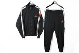 Vintage Adidas Tracksuit XLarge black 90s retro style athletic suit