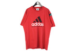 Vintage Adidas Equipment T-Shirt XLarge red big logo 90's cotton crewneck retro tee