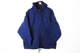 Vintage Nike AIR Jacket Medium / Large big logo navy blue 90's windbreaker hooded